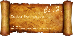 Csaby Henrietta névjegykártya